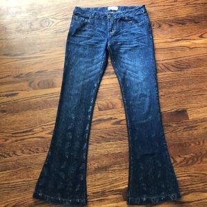 Free People jeans flare retro factory distressed